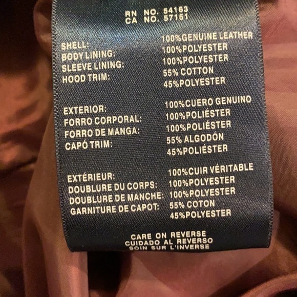 Tommy Hilfiger Leather Jacket with Knit Hood - Picture 8 of 9